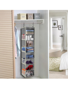 Organizador Colgante de Zapatos Roomtalk 8 Estantes Gris 30x22.86x121.92 cm 2