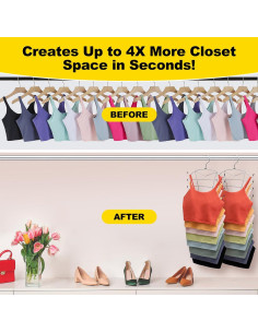 Perchero Organizador de Camisetas CLODSPAC - 8 Niveles, Acero Inoxidable, Paquete de 2 2