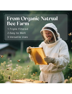 Cera de Abeja Blanca Pura NORVENCE 2.31kg para Velas y Cuidado de la Piel 2