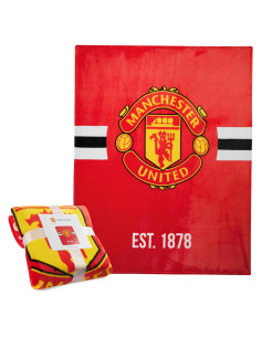 Manta de forro polar Manchester United 150 x 125 cm roja