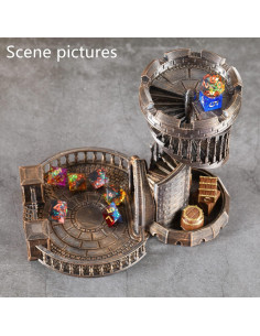 Torre y Bandeja para Dados AUSPDICE Castillo Retro Bronce 2