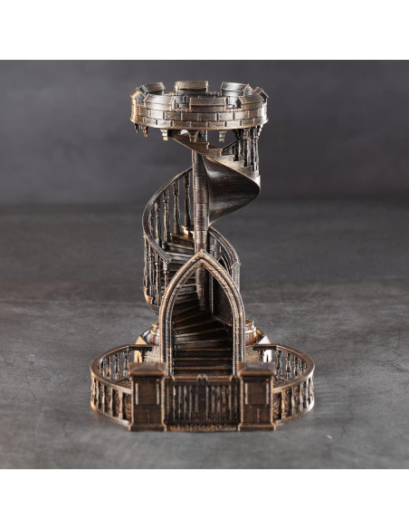 Torre y Bandeja para Dados AUSPDICE Castillo Retro Bronce