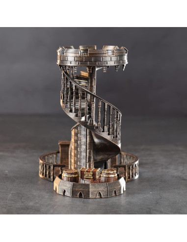 Torre y Bandeja para Dados AUSPDICE Castillo Retro Bronce
