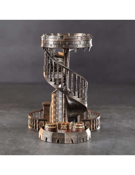 Torre y Bandeja para Dados AUSPDICE Castillo Retro Bronce