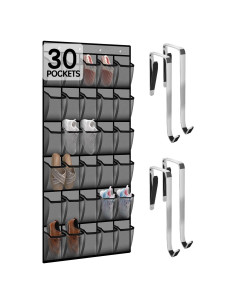 Organizador de Zapatos Colgante Kotkn 30 Bolsillos Malla Gris-B