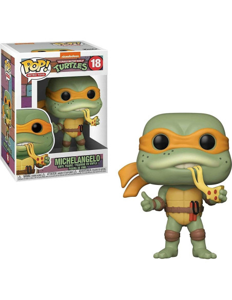 Figura Pop! Tortugas Ninja Michelangelo Funko 9.5 cm con Funda