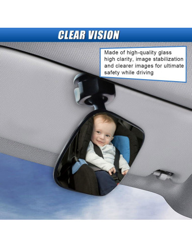 Espejo Convexo de Coche para Bebé UHANBUT Ajustable 360