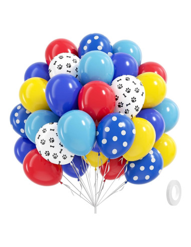 60 Globos de 30 cm para Decoración de Cumpleaños de Perros
