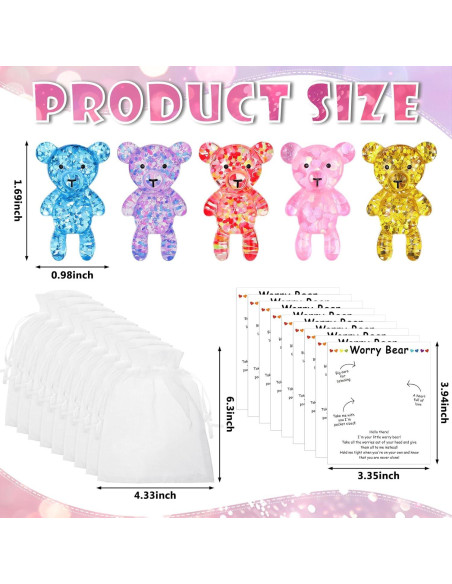 Conjunto de 30 Osos de Preocupación Chunful - Alivio Ansiedad