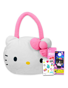 Bolso de peluche Hello Kitty para niñas con correas y pegatinas