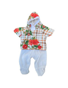 Conjunto Camisa y Pantalones Florales Marfil para Muñeca 35.56 cm
