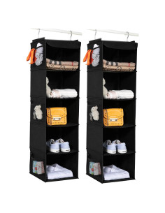Organizador de Closet Colgante BrilliantJo 5 Estantes Negro