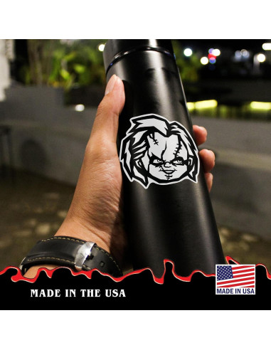 Set de 3 Calcomanías Chucky & Tiffany - Vinilo para Auto y Laptop