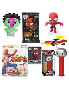 Spider-Machine GP-7 Funko + Mini Figura Spider-Man + Tarjetas Marvel