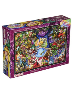 Rompecabezas 500 Piezas Tenyo Alicia en el País de las Maravillas Vidriera 25x36cm