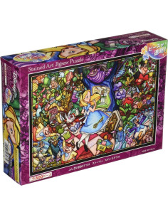 Rompecabezas 500 Piezas Tenyo Alicia en el País de las Maravillas Vidriera 25x36cm 2