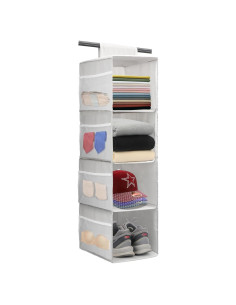Organizador Colgante de Closet PetsHome 4 Estantes Gris