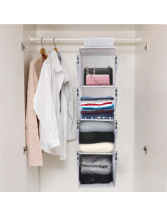 Organizador Colgante de Closet PetsHome 4 Estantes Gris 2