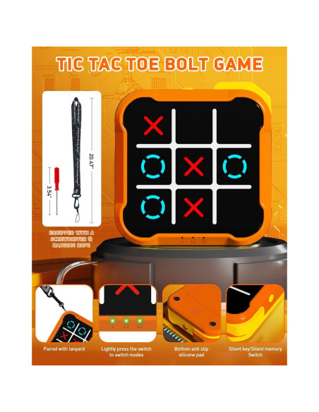 Juego Electrónico de Tic Tac Toe 5 en 1 Bolt - Portátil