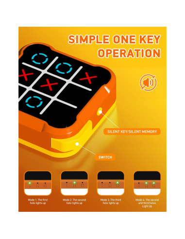 Juego Electrónico de Tic Tac Toe 5 en 1 Bolt - Portátil