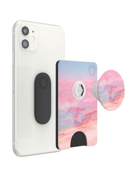 Billetera PopSockets para Teléfono con Soporte - Nubes Rosadas