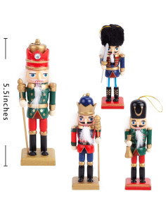 Juego de 4 Adornos Cascanueces de Madera AMOR PRESENT 13.97 cm 2