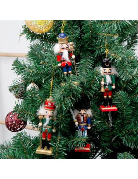 Juego de 4 Adornos Cascanueces de Madera AMOR PRESENT 13.97 cm