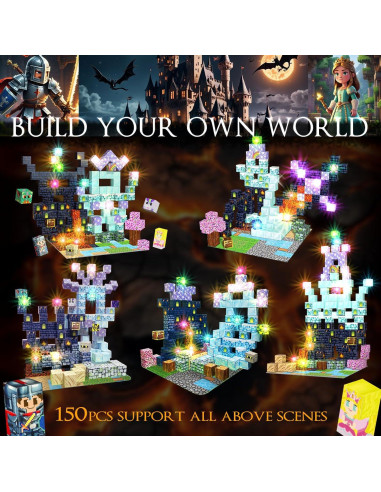 Set de Construcción Magnéticos 150 Piezas Princesa y Caballero