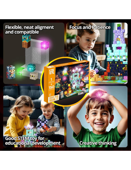 Set de Construcción Magnéticos 150 Piezas Princesa y Caballero