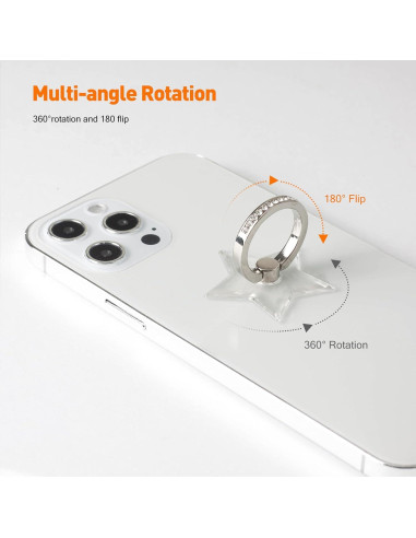 Soporte para anillo de teléfono Wansurs, 2 Pack, ajustable 360