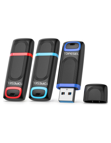 TOPESEL 128GB USB 3.0 Memoria Flash Alta Velocidad 3 Piezas