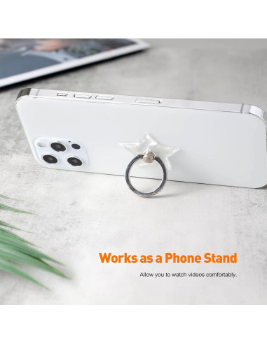 Soporte para anillo de teléfono Wansurs, 2 Pack, ajustable 360