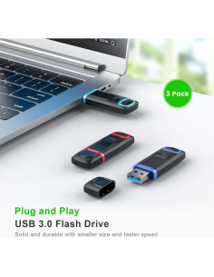 TOPESEL 128GB USB 3.0 Memoria Flash Alta Velocidad 3 Piezas 2