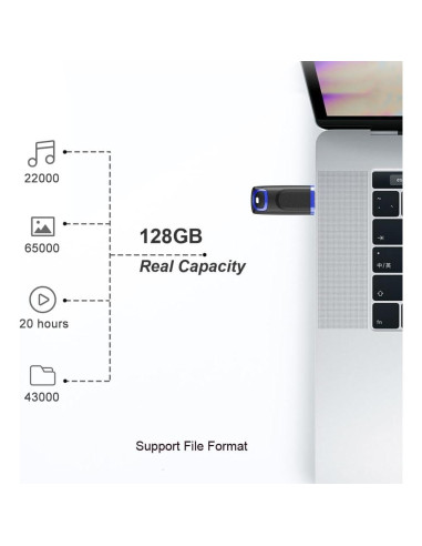 TOPESEL 128GB USB 3.0 Memoria Flash Alta Velocidad 3 Piezas