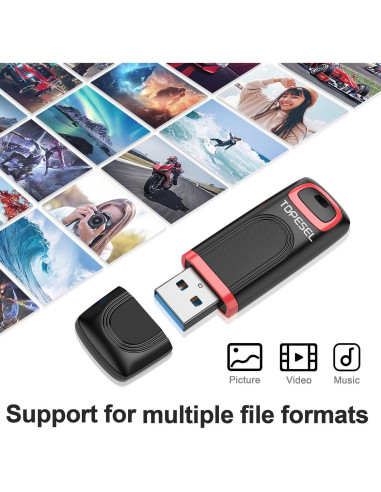 TOPESEL 128GB USB 3.0 Memoria Flash Alta Velocidad 3 Piezas