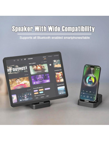 Altavoz Bluetooth Inalámbrico SquarockTek MST007 2-en-1 con Soporte