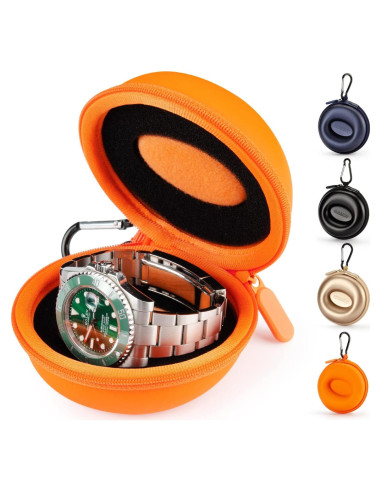 Estuche de Viaje para Reloj HELMDY Naranja 50mm Portátil