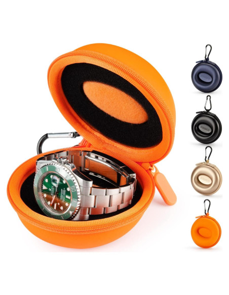 Estuche de Viaje para Reloj HELMDY Naranja 50mm Portátil