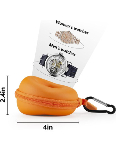 Estuche de Viaje para Reloj HELMDY Naranja 50mm Portátil
