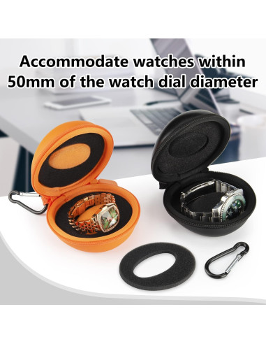 Estuche de Viaje para Reloj HELMDY Naranja 50mm Portátil