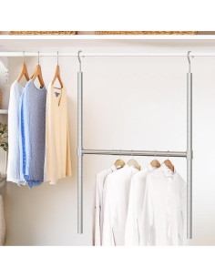 Varilla Colgante Ajustable Simple Houseware Cromo 47.63-77.47 cm 2