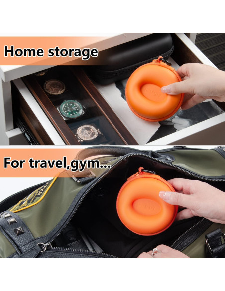 Estuche de Viaje para Reloj HELMDY Naranja 50mm Portátil