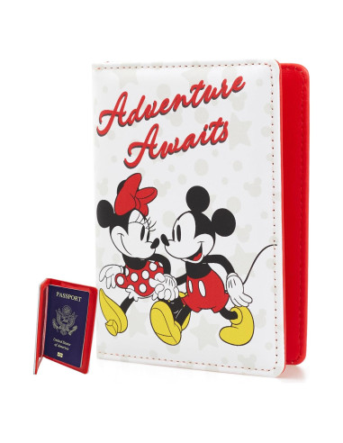 Porta Pasaporte Disney Mickey y Minnie Mouse - 13.9 cm