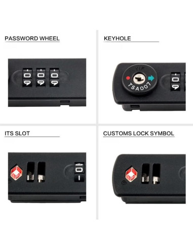 Candado de Combinación TSA Xshelley para Equipaje Negro