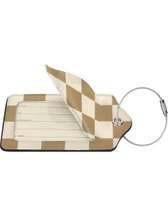 Etiquetas de Equipaje SUPSLOTH 2 Piezas Cuero Sintético Café 2