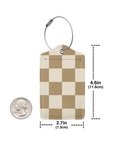 Etiquetas de Equipaje SUPSLOTH 2 Piezas Cuero Sintético Café
