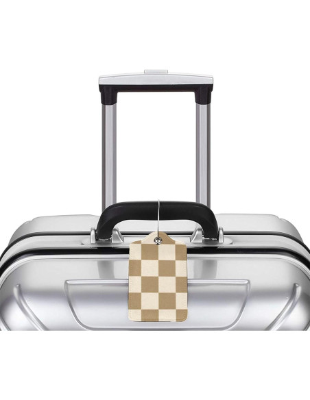 Etiquetas de Equipaje SUPSLOTH 2 Piezas Cuero Sintético Café