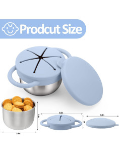 BUSOHA 2 Tazas de Snack Acero Inoxidable 255g a Prueba de Derrames 2