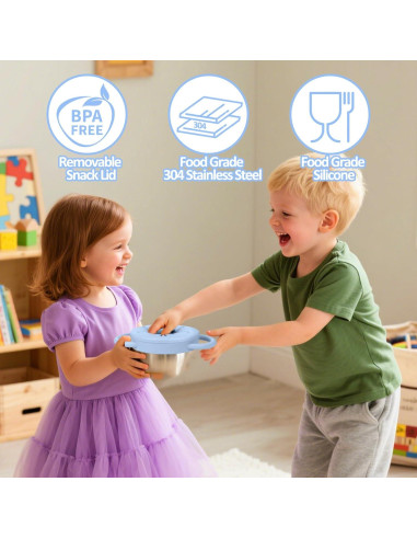 BUSOHA 2 Tazas de Snack Acero Inoxidable 255g a Prueba de Derrames