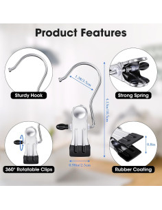 60 Clips para Colgar Botas Besslly - Organizador de Closet Plata 2